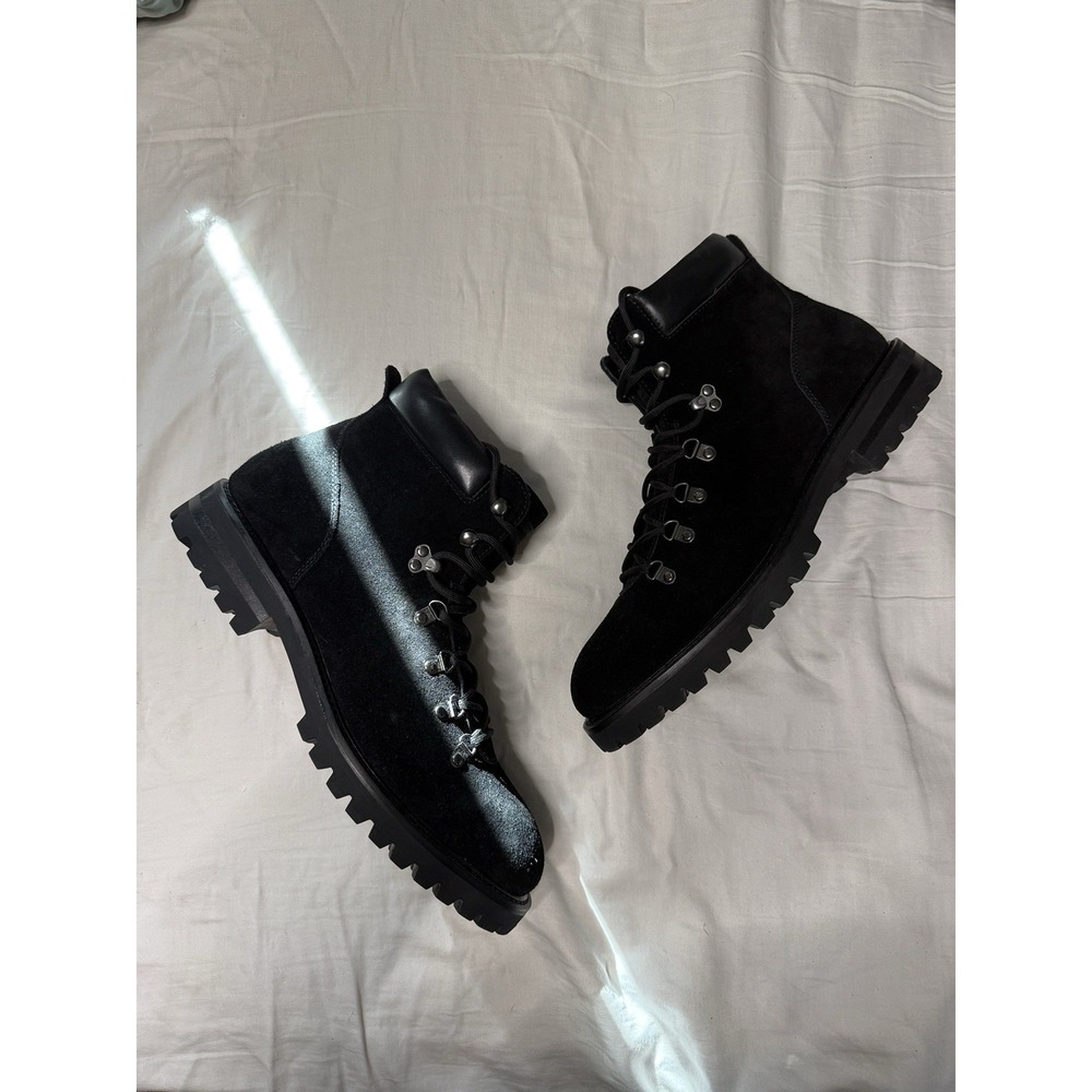 Steve Madden Mens Black Suede Hiking Boots Size 13 Lug Sole Ankle Boots